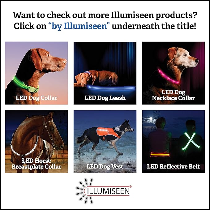 LED Dog Necklace Collar - USB Rechargeable Loop - Available in 6 Colors - Makes Your Dog Visible, Safe & Seen