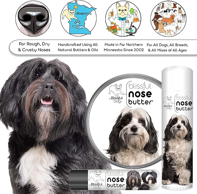 The Blissful Dog Tibetan Terrier Unscented Nose Butter - Dog Nose Butter, 0.15 Ounce