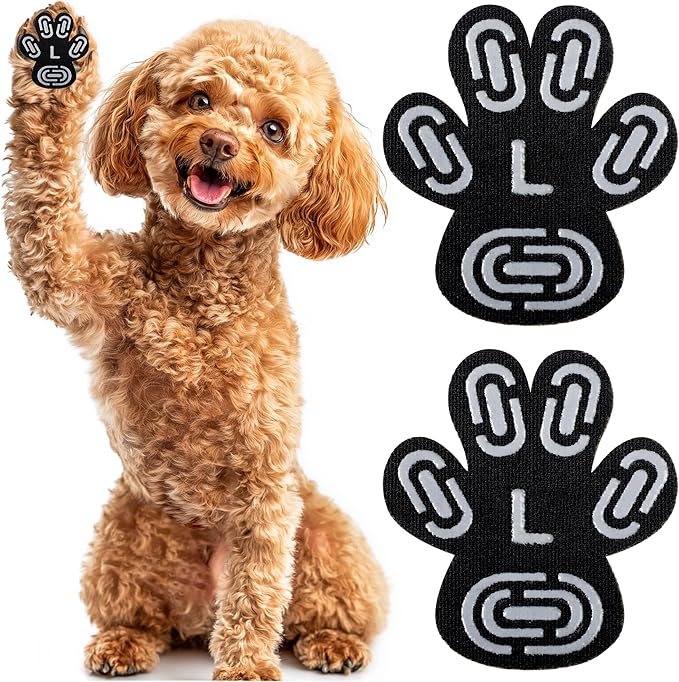 Dapaw Dog Paw Protector Pads, Anti-Slip Paw Grip for Senior & Injured Dogs on Hardwood & Tile Floors, Paw Stickers for Hot Pavement with Strong Traction (5 Sets, 20 Pcs) L