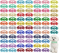 Reginary 80 Pcs Dog Bowtie Flower Collar Girl Dog Accessories Adjustable Girl Puppy Collars Cat Bow Tie Flower with Diamond Crystal for Cats Pet Summer Birthday Party Christmas Wedding Supplies