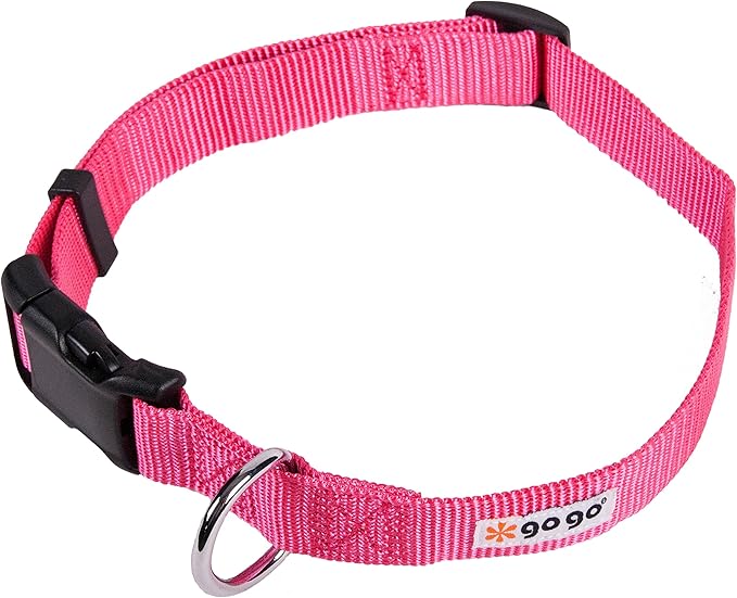 GOGO Pet Products Comfy Nylon 1-Inch Adjustable Pet Collar, Large, Pink