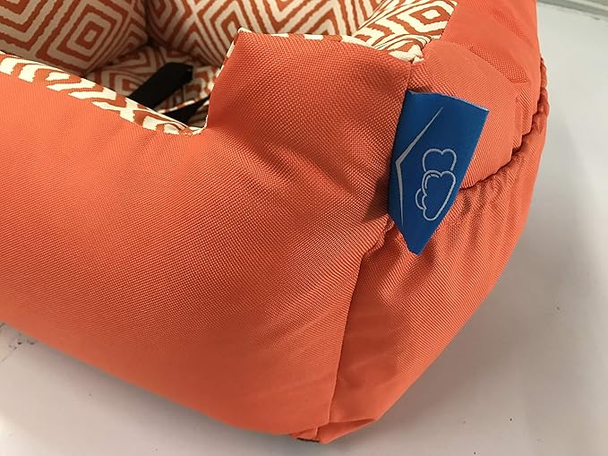 Waterproof Dog Car Seat with Removable Cushion - Pet Car Booster Bucket Seat - 18x16x12 Inches (Orange)