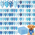 Preboun 100 Pcs Winter Dog Bandanas Bulk Blue Snowflakes Snowmen Bandanas for Dogs Triangle Kerchief Bibs Scarf for Pet Costume Photo Props Accessories Grooming Services Pet Shops Groomers, 25 Styles