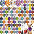 Amylove 120 Pcs Dog Bandanas Bulk Holiday Triangle Dog Pack Puppy Kerchief Bandana Adjustable Pet Scarf for Pet Cat Costume Accessories Decor(Skeleton)