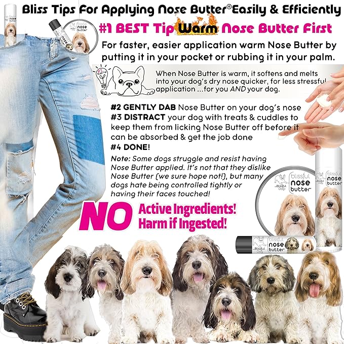 The Blissful Dog Petit Basset Griffon Unscented Nose Butter - Dog Nose Butter, 8 Ounce