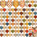 Amylove 120 Pcs Dog Bandanas Bulk Holiday Triangle Dog Pack Puppy Kerchief Bandana Adjustable Pet Scarf for Pet Cat Costume Accessories Decor(Turkey)