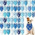 Preboun 50 Pcs Winter Dog Bandanas Bulk Blue Snowflakes Snowmen Bandanas for Dogs Triangle Kerchief Bibs Scarf Set for Pet Costume Photo Props Accessories Pet Shops, 25 Styles (19.7 x 13.8 x 13.8)
