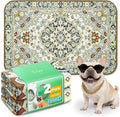 FXW Washable Pee Pads for Dogs, Puppy Pads with Super Absorbent, Specifically Designed for 36inch Cages, 23" x 35" Rectangle, Boho Beige, 2 Packs