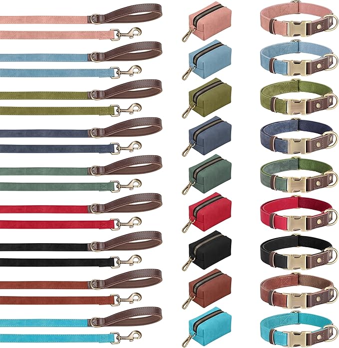 Didog PU Leather Dog Leash for Small Dogs 4.5ft, Soft Padded Handle Dog Leashes for Medium Size, Walking and Training Leashes Faux Leather for Large Pet,Red