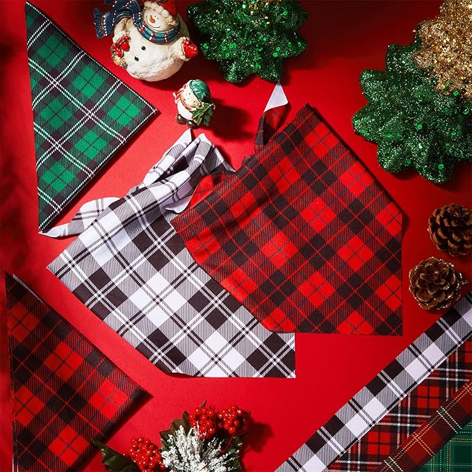 Preboun 200 Pcs Valentines Dog Bandanas Bulk Buffalo Plaid Bandanas for Dogs Triangle Kerchief Bibs Scarf Set for Pet St Patricks Day Costume Photo Props Accessories Pet Shops & Daily Wear, 25 Styles