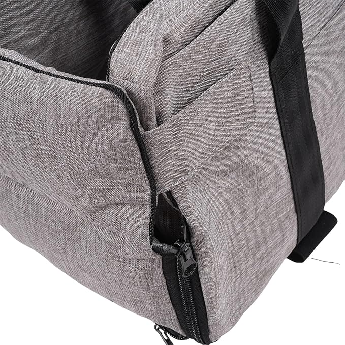 Center Console Dog Car Seat for Small Dogs, Portable Pet Booster Seat with Dual Safety Belts, Non Slip Oxford Cloth & Wide View Design, Washable Travel Safe Carrier for