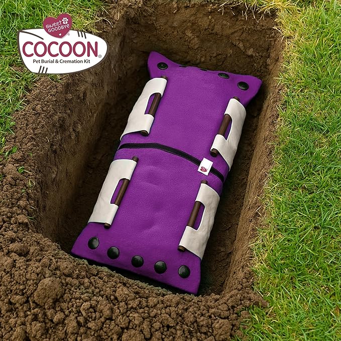 Cocoon® - Eco-Friendly Pet Burial & Cremation Ceremony Kit (Premium Wool) - Casket for Dogs and Cats (Choose Size & Color) (XL, Magenta)