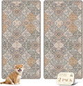nunubaby Washable Pee Pads for Dogs, Stylish, Non-Slip and Leak-Proof Pee Pads. Reusable Potty Pads for Dogs for Crates and Floors.(Brown/Multi, 36" x72" )