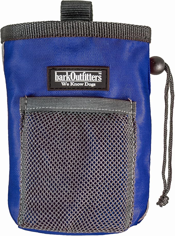 Dog Treat Pouch - Dog Treat Training Pouch - Treat Bags for Dogs, Easily Carries Snacks and Pet Toys, Dog Puppy Food Container with Mesh Pocket, Professional Quality Pouch (Blue)