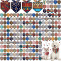 Amylove 120 Pcs Dog Bandanas Bulk Holiday Triangle Dog Pack Puppy Kerchief Bandana Adjustable Pet Scarf for Pet Cat Costume Accessories Decor(Geometry)