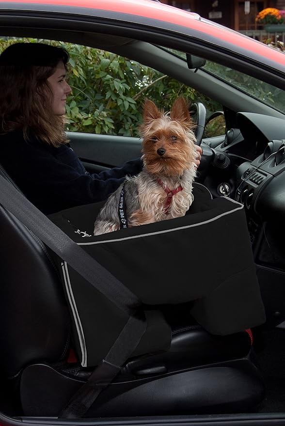 Pet Gear Lookout Booster Car Seat, Removable Comfort Pillow, Safety Tether Included, Installs in Seconds, No Tools Required, Onyx