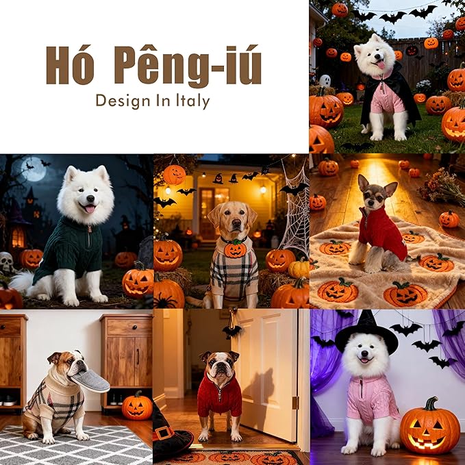 Small/Medium Dog Sweater, Warm Dog Winter Coat w/Sleeves, Comfortable High Neck & Leash Hole, Premium Dog Clothes for Bulldog-Best for Holidays, Daily Walks L Apricot