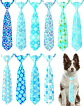 PET SHOW 10 Pack Winter Big Dog Ties Neckties for Extra Large Breed Dogs XL Adjustable Neck Ties Girl Boy Pets Snowflake Costumes Dog Grooming Accessories Holiday Party Gift Favor