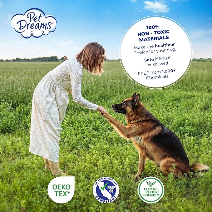 Pet Dreams Dog Crate Pad - Washable Kennel Mat, Crate Pads for Dog Cages, Non-Toxic, Flat Indoor Cat Bed, Fits iCrate 18, 24, 30, 36, 42, 48 Inches (Ivory, X Small, 18")