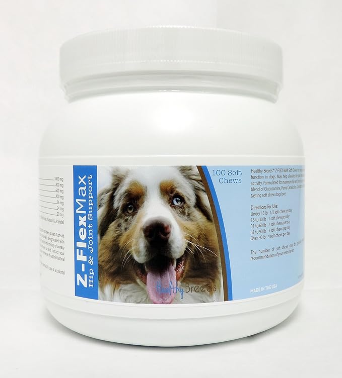 Healthy Breeds Australian Shepherd Z-Flex Max Hip & Joint Soft Chews 100 Count