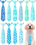 PET SHOW 10 Pack Winter Dog Ties Neckties for Large Medium Dogs Adjustable Neck Ties Girl Boy Pets Snowflake Costumes Dog Grooming Accessories Holiday Party Gift Favor