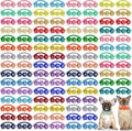 Yunsailing 200 Pieces Dog Bow Ties Collar Adjustable Flower Diamond Crystal Dog Cat Bowties Grooming Accessories for Small Medium Pet Puppy Girl Kitten Wedding Birthday Party