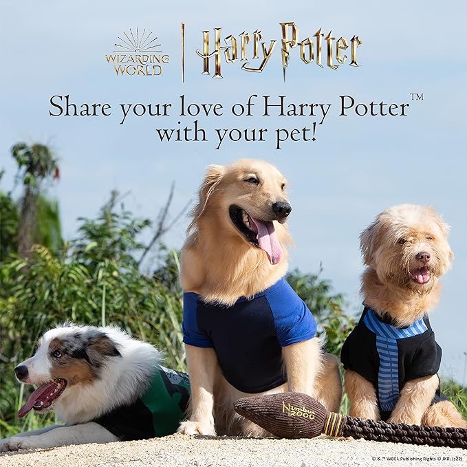 Harry Potter Plush Squeaker Gryffindor and Slytherin Scarf Toy | 2 Pack, 8 Inch - Dog Toys with Squeaker