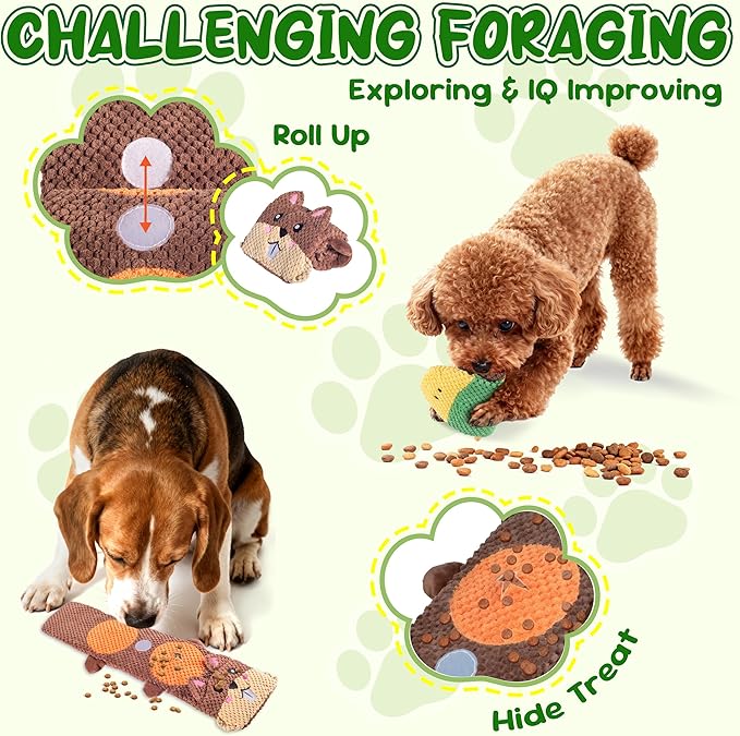 Dog Toys for Aggressive Chewers: 2 Pack Interactive Dog Toys for Boredom and Teething, Squeaky Chew Toy for Small, Medium Breed to Keep Them Busy（Squirrels & Mallards）