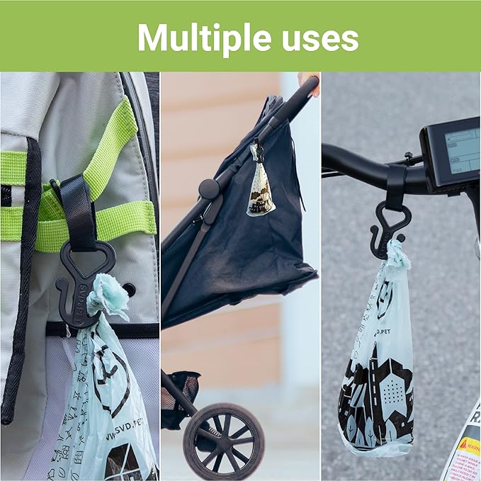 SVD.PET Dog Poop Bag Holder, Stainless Steel Waste Bag Holder, Dog Poop Bag Carrier, Hand Free Holder (Metal)