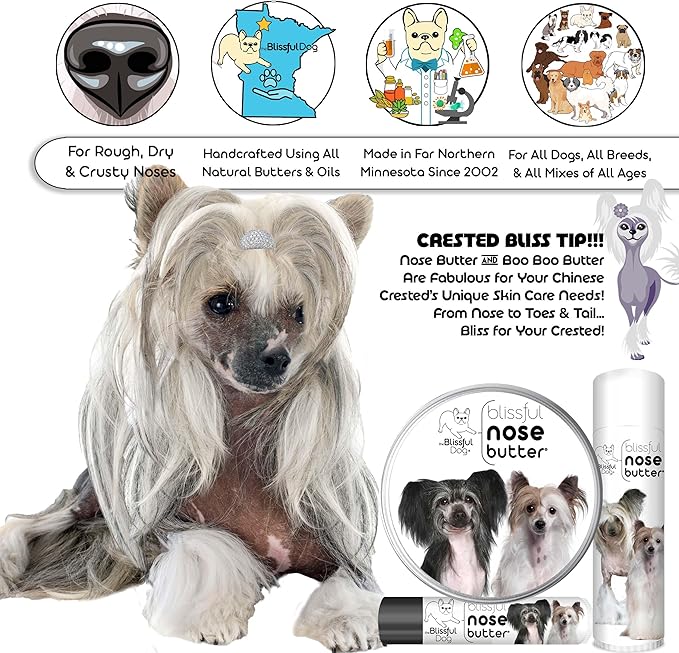 The Blissful Dog Chinese Crested Unscented Nose Butter, 1-Ounce