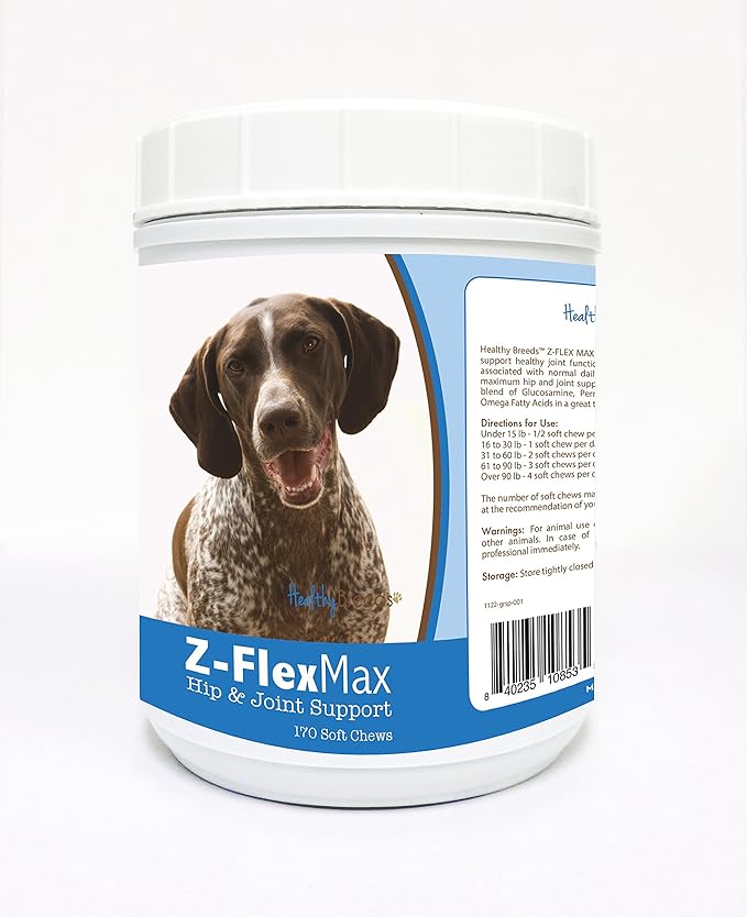 Healthy Breeds German Shorthaired Pointer Z-Flex Max Hip and Joint Soft Chews 170 Count