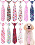 PET SHOW 10 Pack Valentines Dog Ties Neckties for Large Medium Dogs Adjustable Holiday Grooming Accessories Neck Ties Bowties Girl Boy Pets Festival Costumes Puppy Wedding Party Gift Favor(Medium)