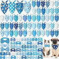 Sanwuta 100 Pcs Winter Dog Bandanas Bulk and Collar Bow Ties Set 50 Snowflake Cats Bandanas for Dogs 50 Winter Charm Doggie Collar Pet Triangle Scarf Bowtie for Small Medium Large Pets Costume