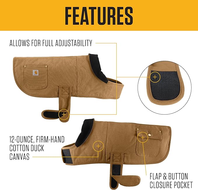 Carhartt Firm Duck Insulated Dog Chore Coat, Durable Weather Resistant Jacket for Cold and Windy Conditions, PFAS Free (Deep Wine), Small