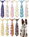 PET SHOW 10 Pack Happy Birthday Big Dog Ties Neckties for Large Breed Dogs XL Balloon Cake Neck Ties Bowties Girl Boy Pets Adjustable Holiday Costume Grooming Accessories Wedding Party Gift Favor