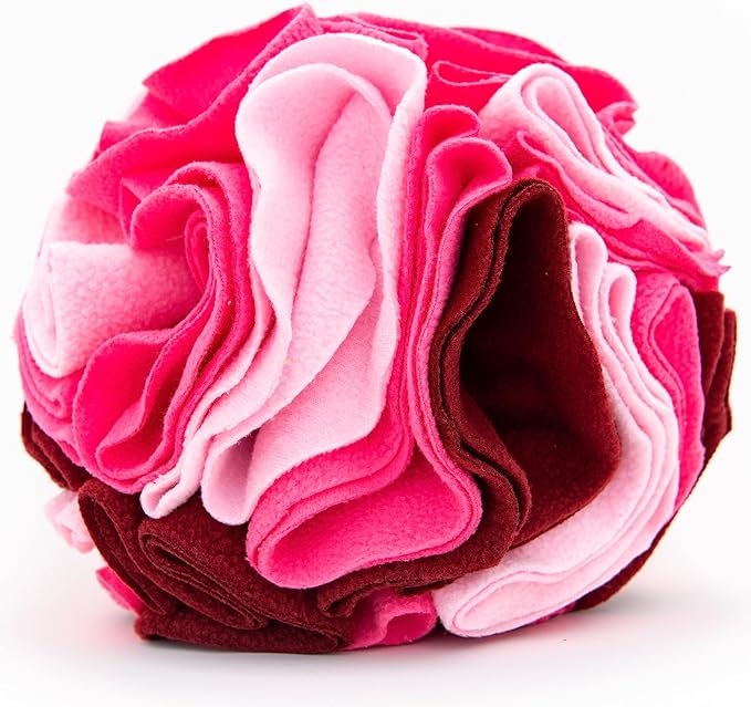 Puppington Pupper Snuffle Ball - Snuffle Mat for Large & Small Dogs - Interactive Slow Feeder Dog Bowls - Enrichment Toy (Large, Pink)
