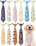 PET SHOW 10 Pack Happy Birthday Dog Ties Neckties for Large Medium Dogs Balloon Cake Neck Ties Bowties Girl Boy Pets Adjustable Holiday Costume Grooming Accessories Wedding Party Gift Favor