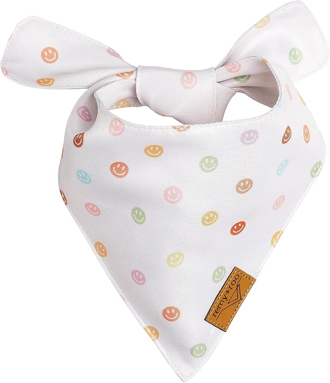 Remy+Roo Large Spring Dog Bandanas - 4 Pack Daisy Set | Premium Durable Adjustable Polyester Fabric | Patented Shape Girl Dog Bandana, Trendy Pattrens, Floral Dog Bandana