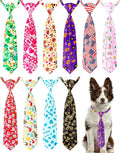 PET SHOW 10 Pack Holiday Big Dog Ties Neckties for Large Breed Dogs XL Adjustable Grooming Accessories Neck Ties Bowties Girl Boy Pets Festival Costumes Wedding Party Gift Favor