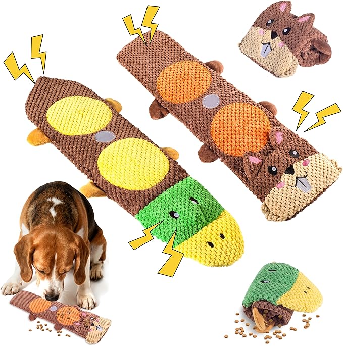 Dog Toys for Aggressive Chewers: 2 Pack Interactive Dog Toys for Boredom and Teething, Squeaky Chew Toy for Small, Medium Breed to Keep Them Busy（Squirrels & Mallards）