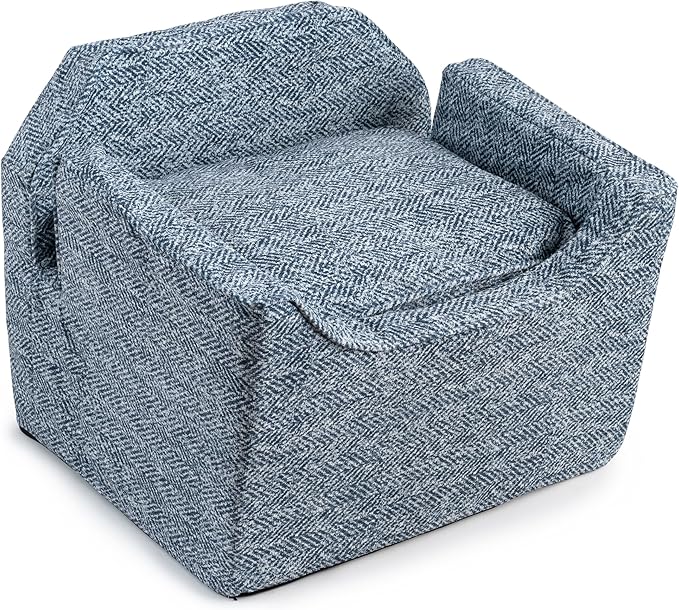 Snoozer Dog Car Seat: Lookout I Dog Booster Car Seat for Pets up to 25lbs, Helps Alleviate Travel Sickness & Fear for Dogs, Removable Washable Cover – Palmer Indigo, Size Medium