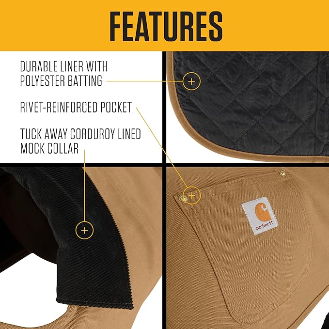 Carhartt Firm Duck Insulated Dog Chore Coat, Durable Weather Resistant Jacket for Cold and Windy Conditions, PFAS Free (Deep Wine), X-Large