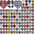 Amylove 120 Pcs Dog Bandanas Bulk Holiday Triangle Dog Pack Puppy Kerchief Bandana Adjustable Pet Scarf for Pet Cat Costume Accessories Decor(Plaid)