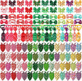 Reginary 120 Pcs Valentine St. Patrick's Day Easter Dog Bandanas Bulk Dog Bows Set Bow Ties Cat Scarf Colorful Washable Triangle Pet Kerchief Cute Bib for Small Medium Large Pets Grooming Accessories
