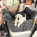 Small Dog Car Seats Washable Dog Booster Seat for Car Clip-On Leash and Cushion with Storage Pockets Under 25lbs Portable Travel Pet,Black with Handle