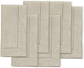 Solino Home Natural Linen Napkins Set of 6-100% Pure Linen Hemstitch Dinner Napkins 20 x 20 Inch for Holiday, New Year - Classic Hemstitch