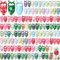 Kigeli 120 Pcs Holiday Dog Bandanas Bulk Valentine's Day Bandana for Dogs St. Patrick's Day Easter Holiday Puppy Scarf Set Triangle Pet Bibs for Small Medium Large Puppy Cats(31.5 x 21.7 x 21.7 in)