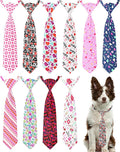 PET SHOW 10 Pack Valentines Big Dog Ties Neckties for Large Breed Dogs XL Adjustable Holiday Grooming Accessories Neck Ties Bowties Girl Boy Pets Festival Costumes Wedding Party Gift Favor(Large)