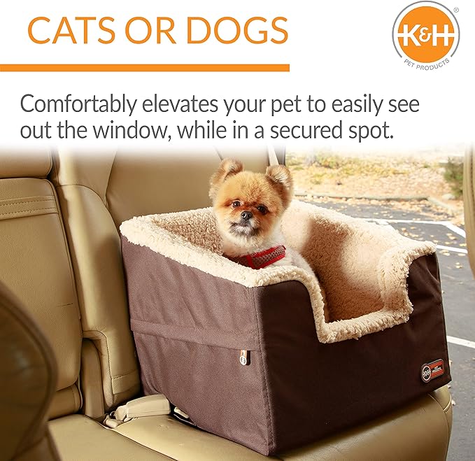 K&H Pet Products Bucket Booster Pet Seat Rectangle Knockdown Chocolate/Tan Small