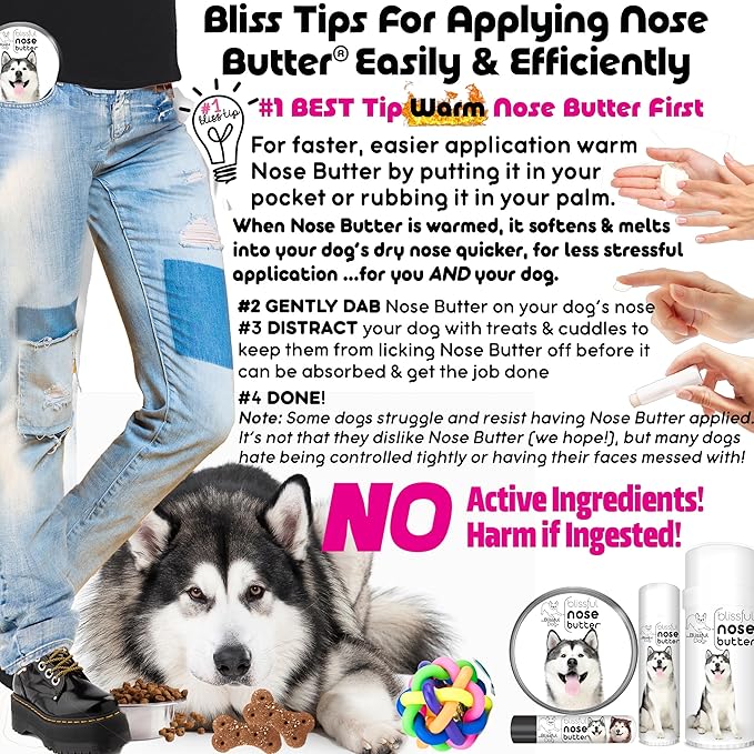 The Blissful Dog Malamute Unscented Nose Butter - Dog Nose Butter, 8 Ounce